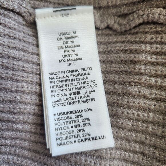 The Drop Rib Knit Midi Sweater Dress-Hooded-M-Taupe-Slit-Quiet Luxury-Scandi-NWT - Picture 10 of 13